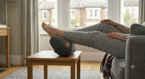 A portable kneading massage pillow strapped to a car seat, ready to ease travel fatigue and stiffness.