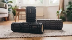Soft, medium, and firm density body rollers displayed to show options for different pain thresholds.