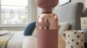 The ergonomic, comfortable handle design of the vibrating wand massager, crafted for easy use.