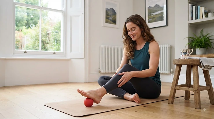 A firm rubber lacrosse ball for massage therapy, ideal for easing muscle knots and trigger point release in the UK market. lacrosse ball for massage